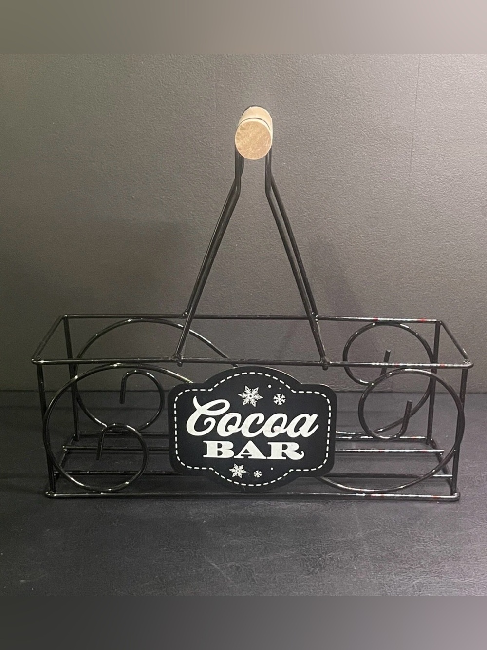 Cocoa Bar Decorative Metal Caddy – Black